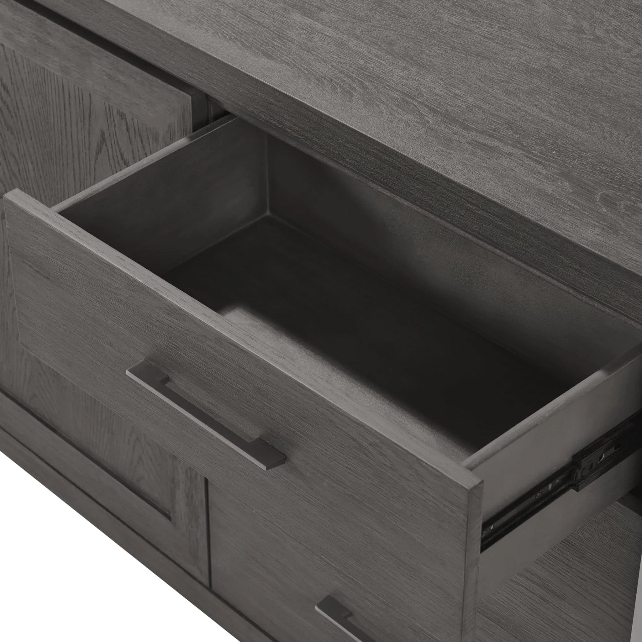 Grey Oak Sideboard with Stainless Steel Accents