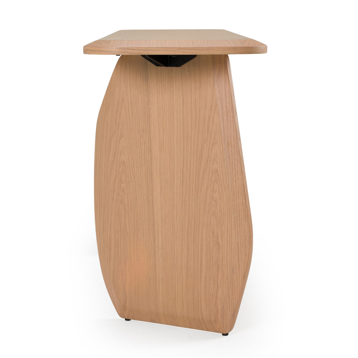Modern White Oak Sculptural Console Table