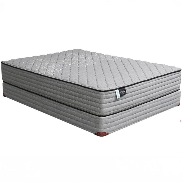Queen 12-inch firm hybrid mattress with gel memory foam angled view