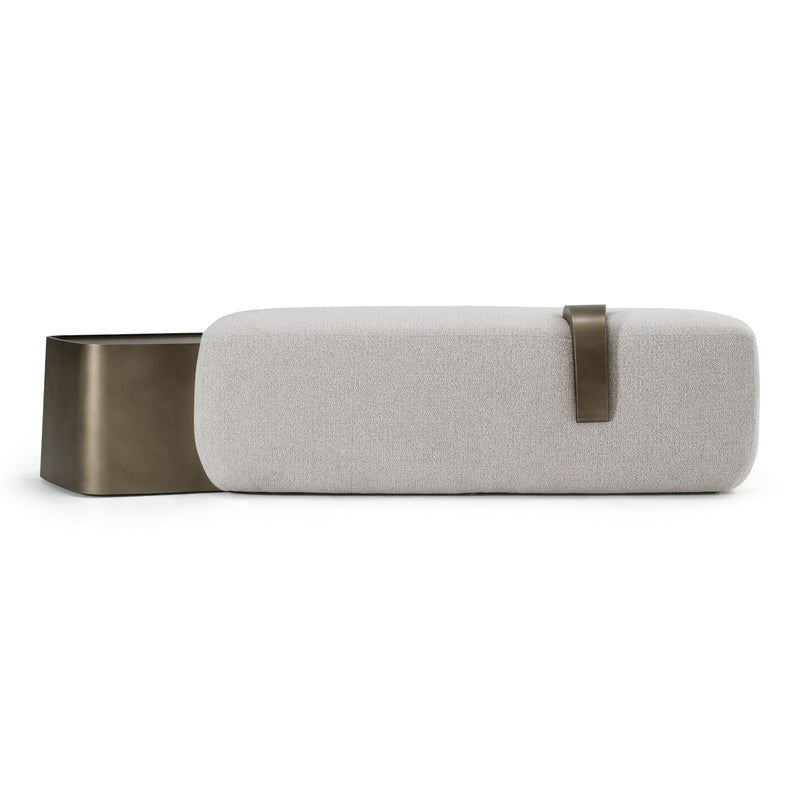 Contemporary Off-White Upholstered Bench