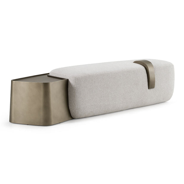 Contemporary Off-White Upholstered Bench
