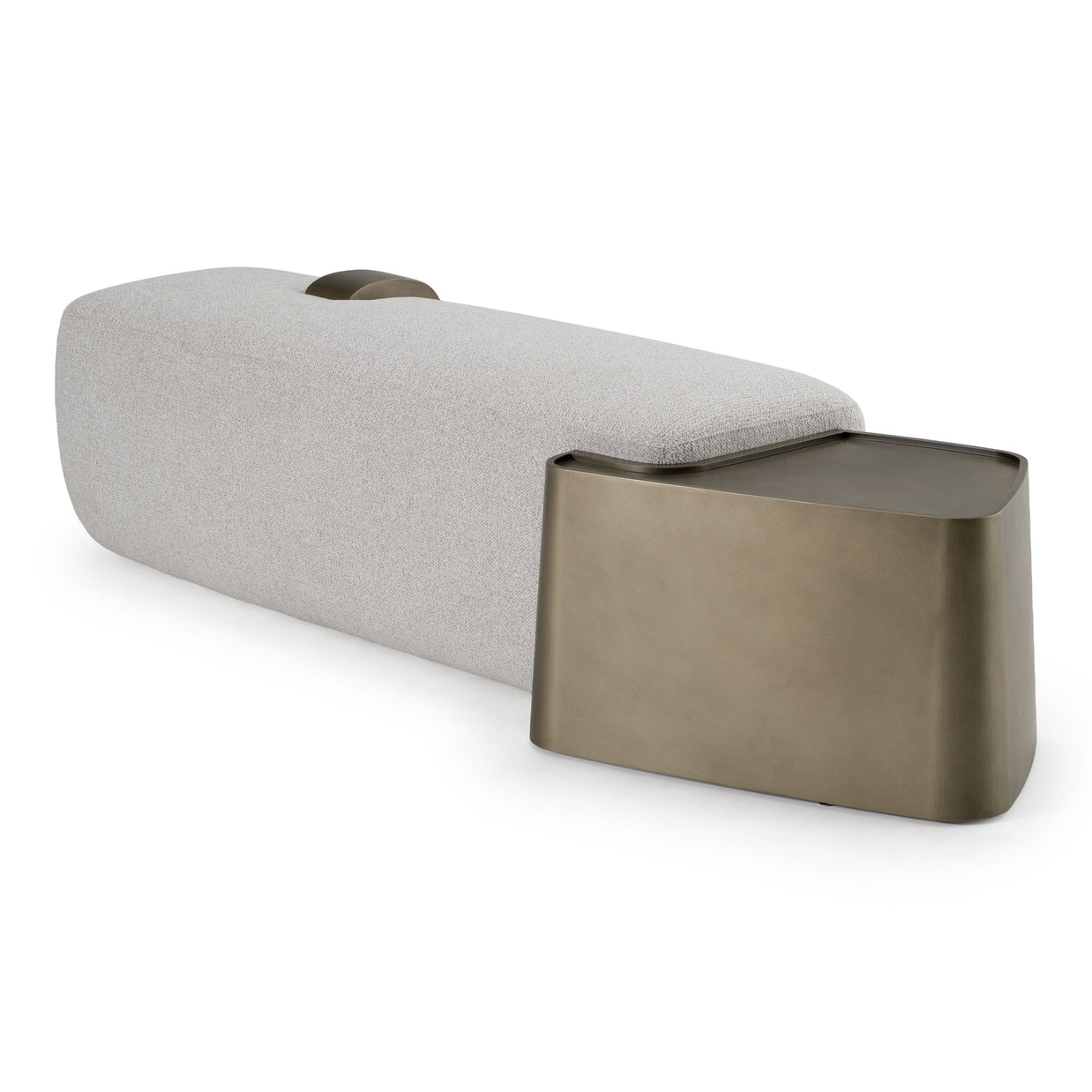 Contemporary Off-White Upholstered Bench