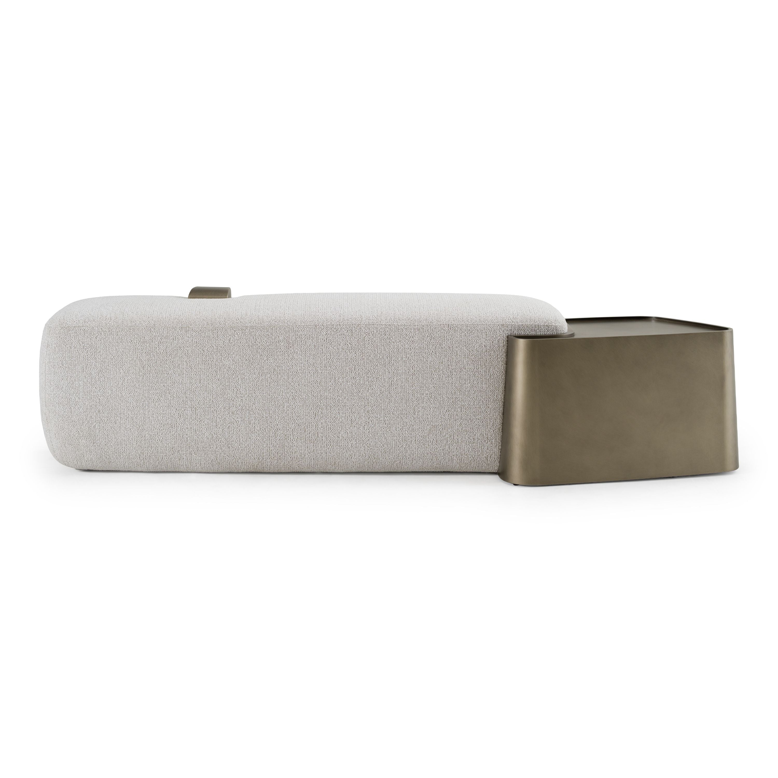 Contemporary Off-White Upholstered Bench