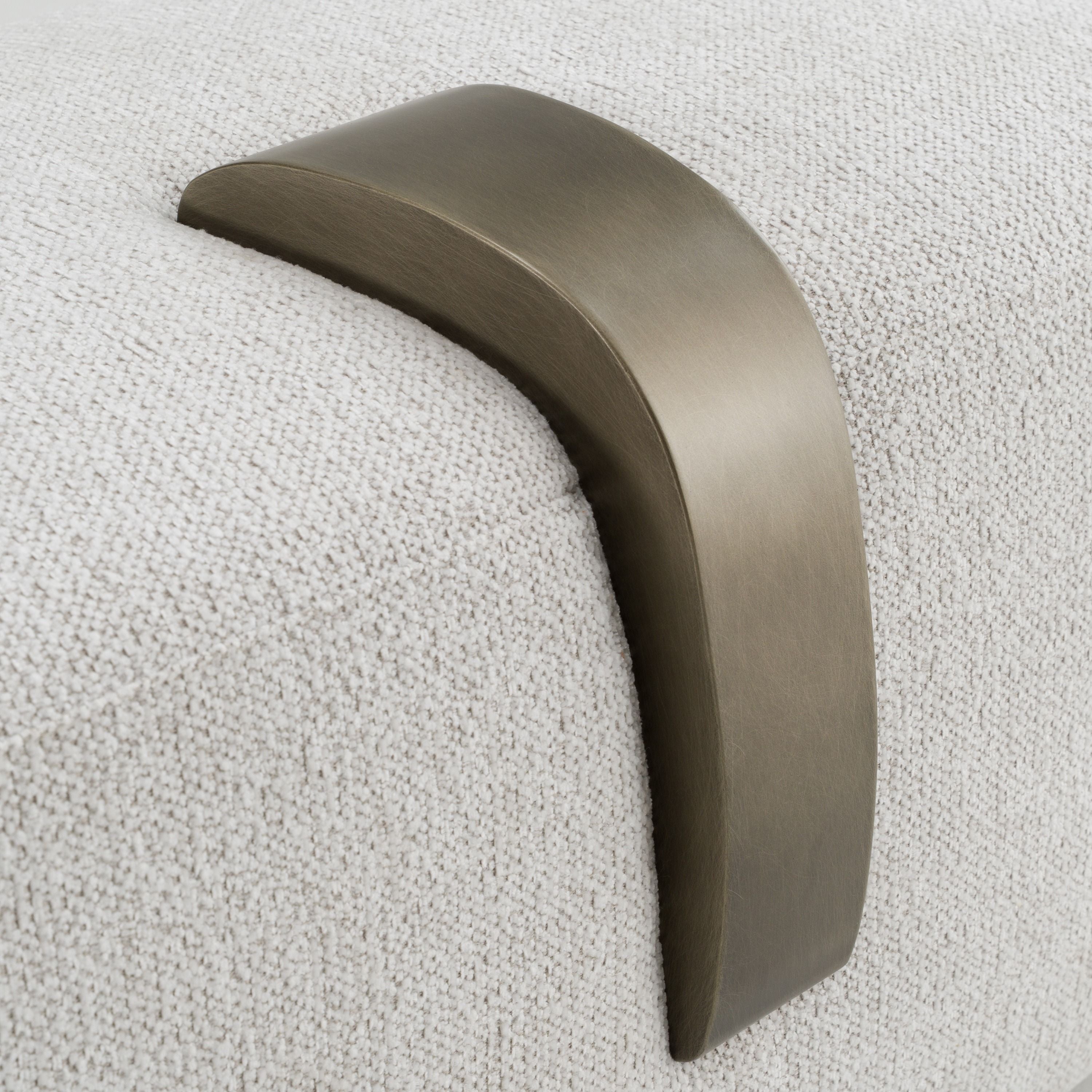 Contemporary Off-White Upholstered Bench