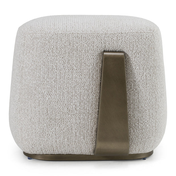 Contemporary Off-White Fabric Ottoman