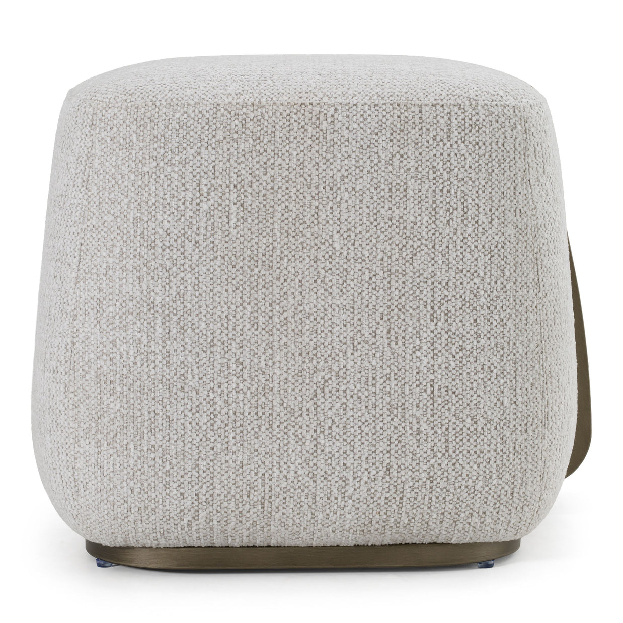 Contemporary Off-White Fabric Ottoman