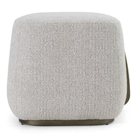 Contemporary Off-White Fabric Ottoman