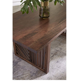 Brown solid rectangular dining table