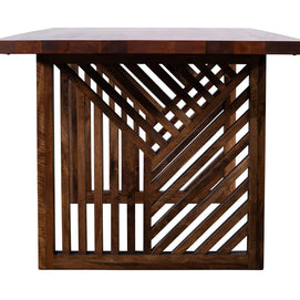 Brown solid rectangular dining table