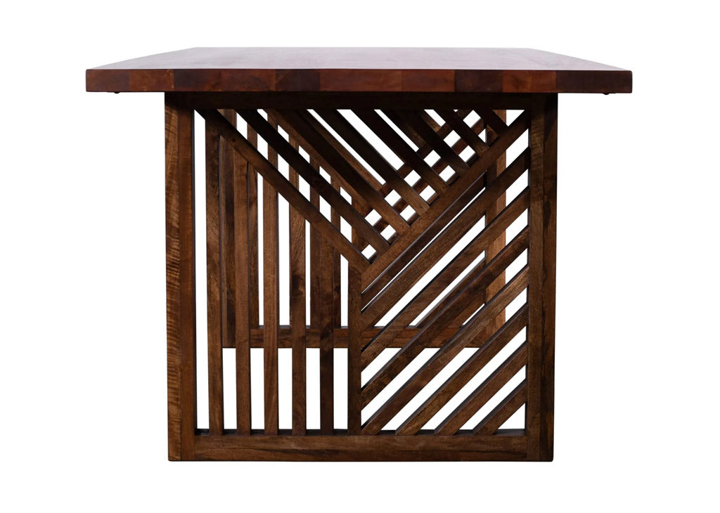 Brown solid rectangular dining table
