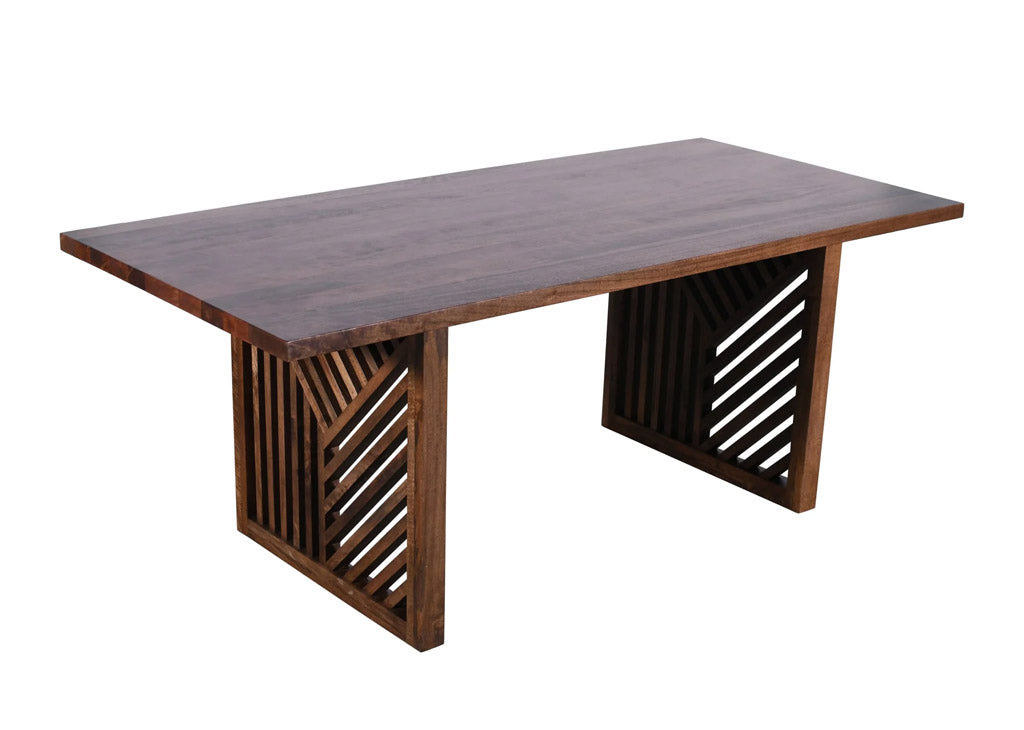 Brown solid rectangular dining table