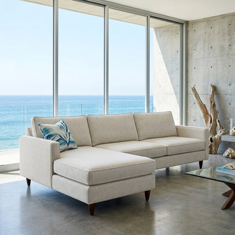 Mid-century Modern 2-Piece Customizable Sectional