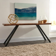 Live Edge Solid Acacia Wood Console Table