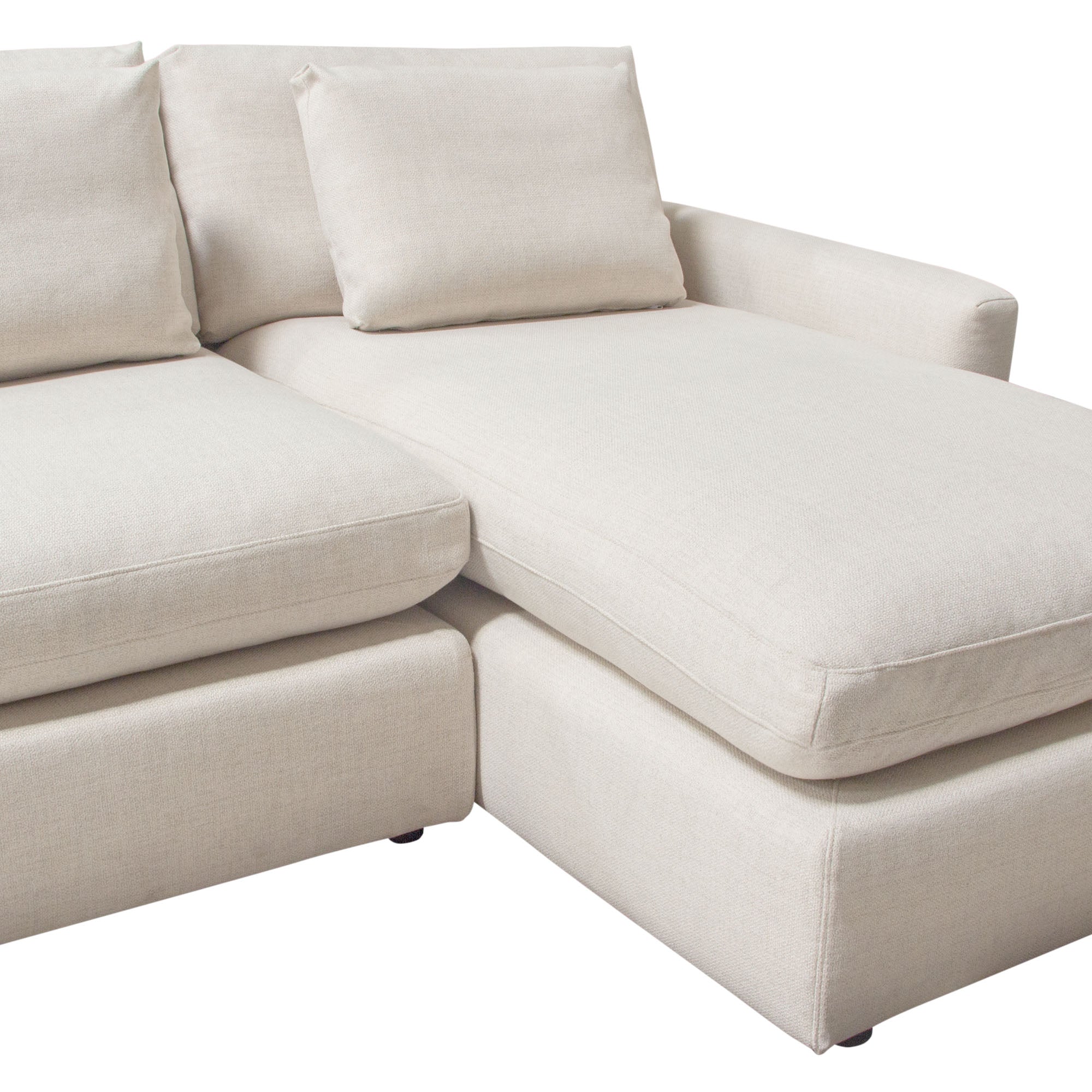 Reversible chaise configuration on modular sectional