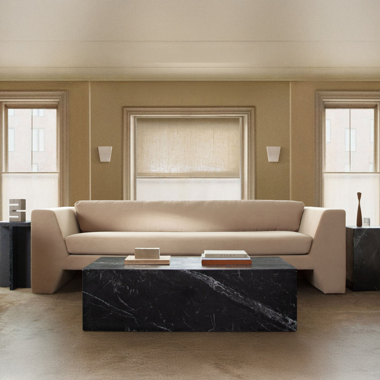 Modern Sofa in Performance Velvet