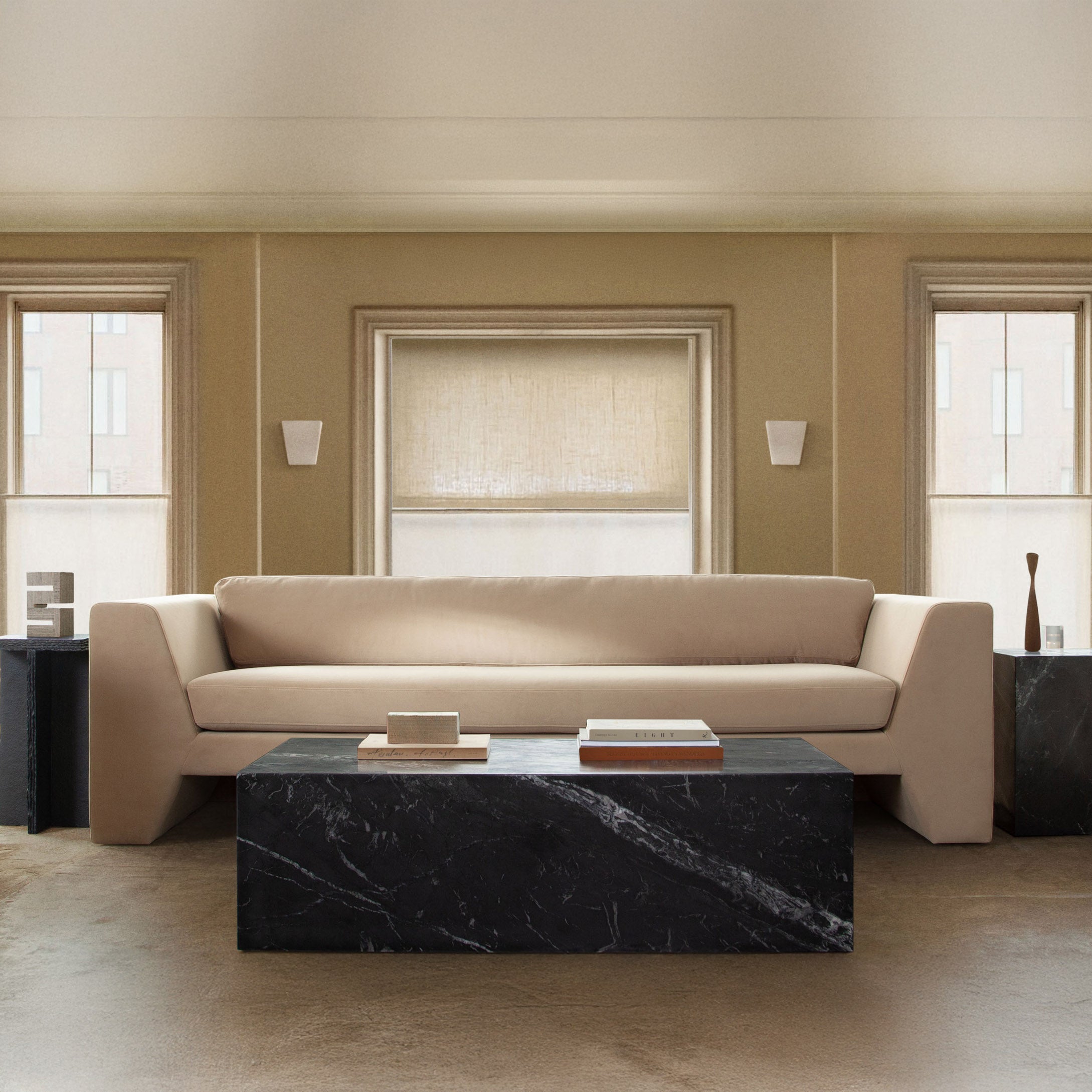 Modern Sofa in Performance Velvet