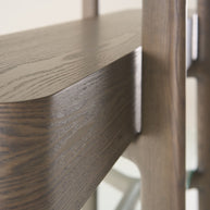 Mid-Century Modern Grey Ash & Glass Bookshelf