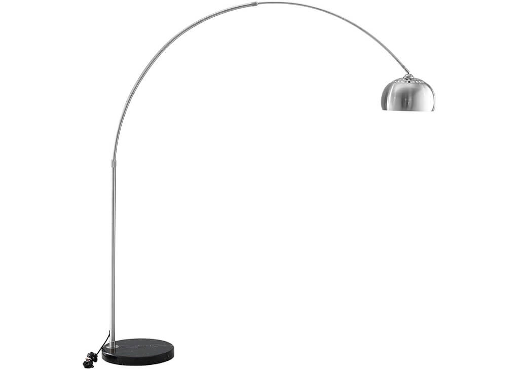 Round Marble Base Floor Lamp - Black
