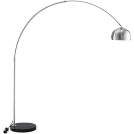 Round Marble Base Floor Lamp - Black