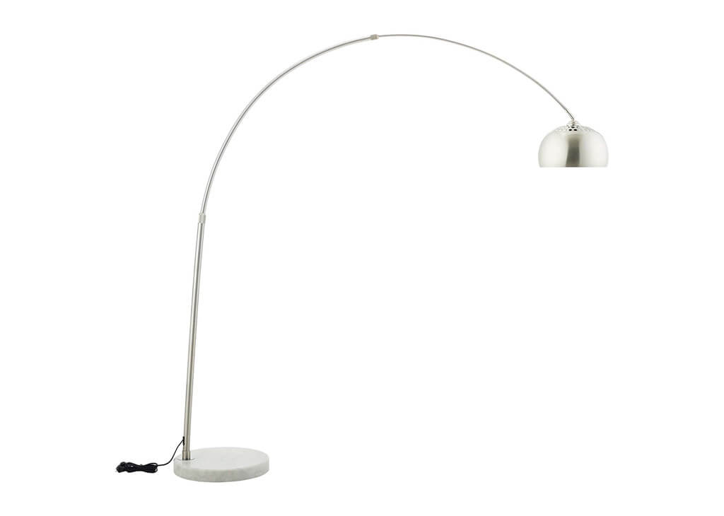 Round Marble Base Floor Lamp - White