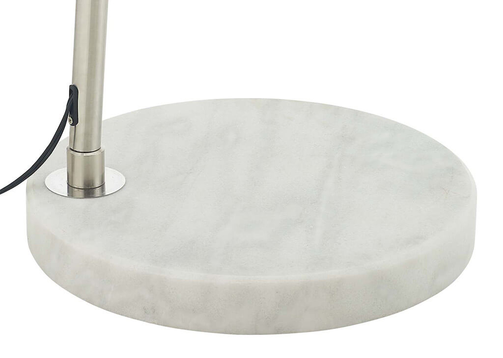 Round Marble Base Floor Lamp - White