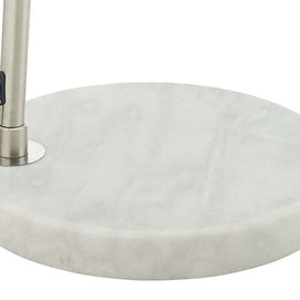 Round Marble Base Floor Lamp - White