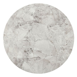 Round Metal & Stone-Top Dining Table