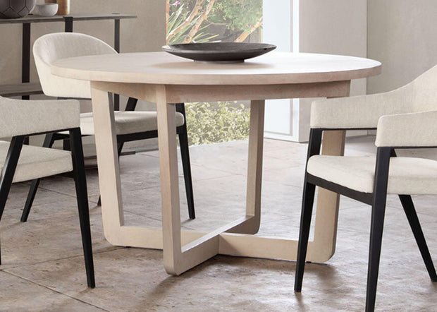 Round Natural Solid Mango Wood Dining Table