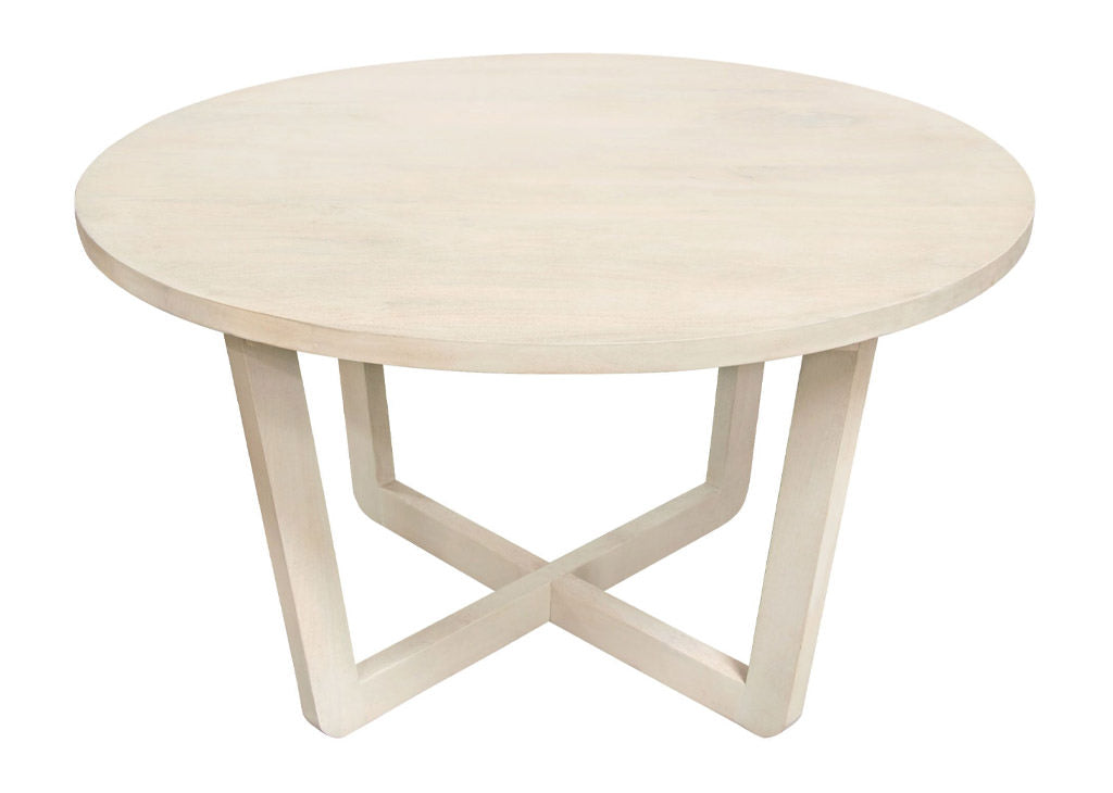 Round Natural Solid Mango Wood Dining Table