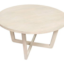 Round Natural Solid Mango Wood Dining Table