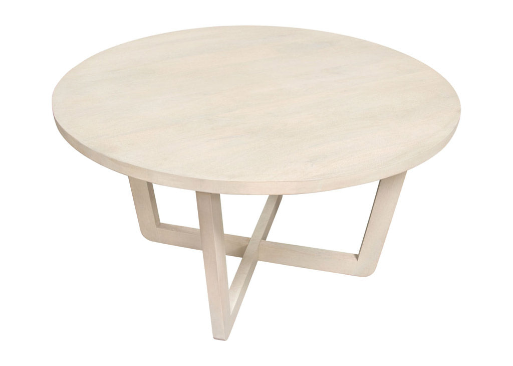 Round Natural Solid Mango Wood Dining Table