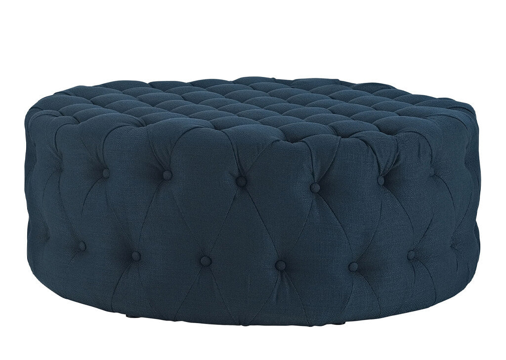 Round Upholstered Tufted Ottoman