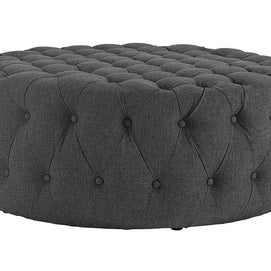 Round Upholstered Tufted Ottoman