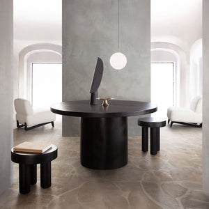Acacia Wood Round Dining Table