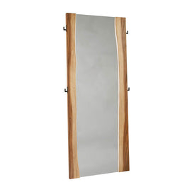 Rustic Smoky Walnut Floor Mirror