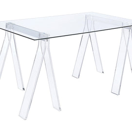 Clear & Acrylic Sawhorse Writing Desk
