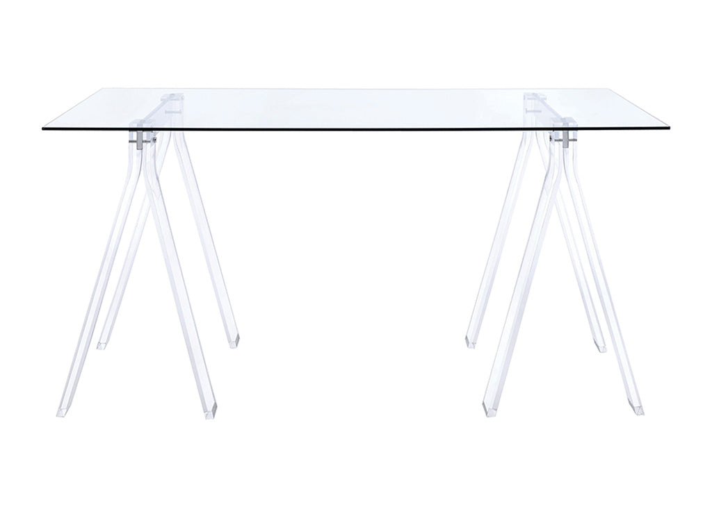 Clear & Acrylic Sawhorse Writing Desk