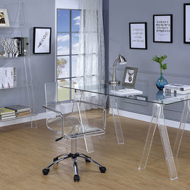 Clear & Acrylic Sawhorse Writing Desk