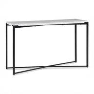 Carrara Marble & Black Steel Console Table