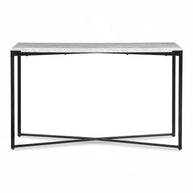 Carrara Marble & Black Steel Console Table