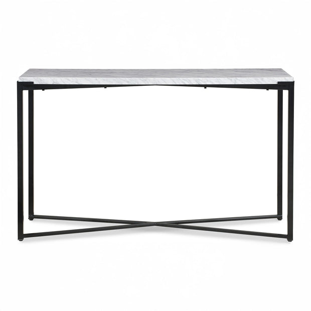 Carrara Marble & Black Steel Console Table