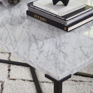 Carrara Marble & Black Steel Console Table