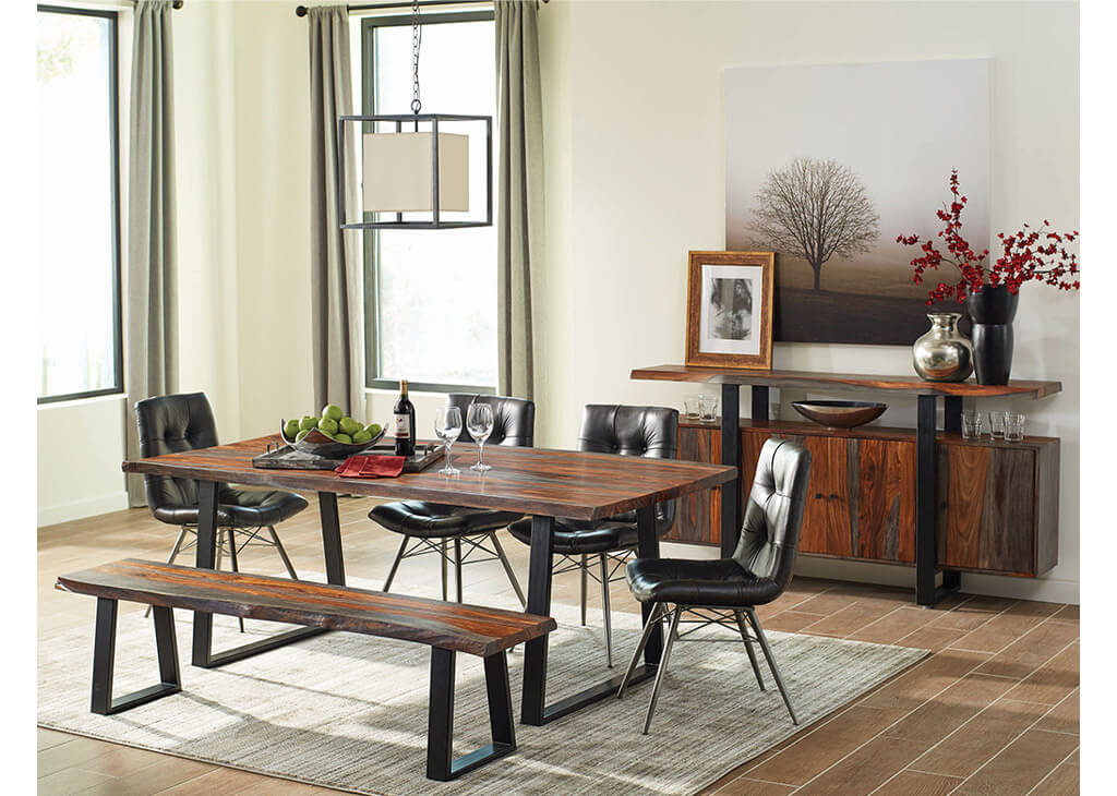 Sheesham Wood & Metal Dining Table