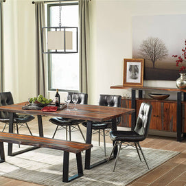 Sheesham Wood & Metal Dining Table