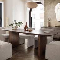 Solid Oak Fluted Dining Table