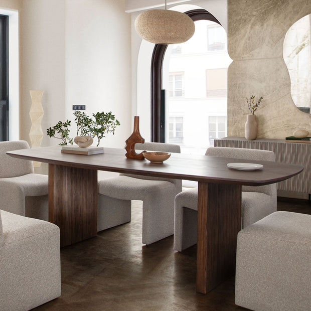 Solid Oak Fluted Dining Table