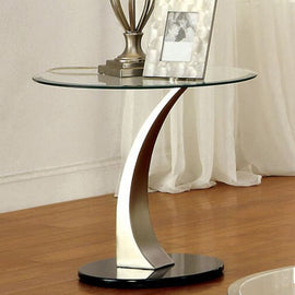 Stainless Steel & Glass End Table