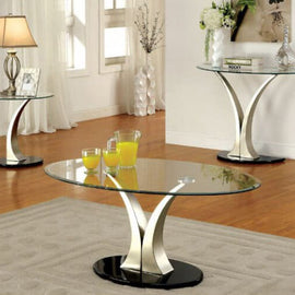 Stainless Steel & Glass End Table
