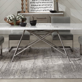 Stainless Steel & Marble Dining Table
