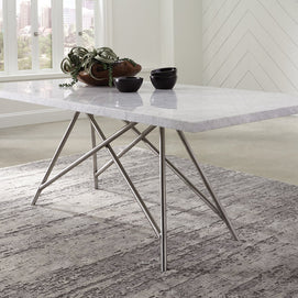 Stainless Steel & Marble Dining Table